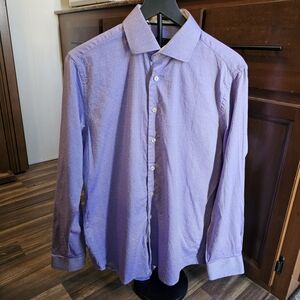 Versace 19V69 Button-Down Lavender Dress Shirt, Men's Large